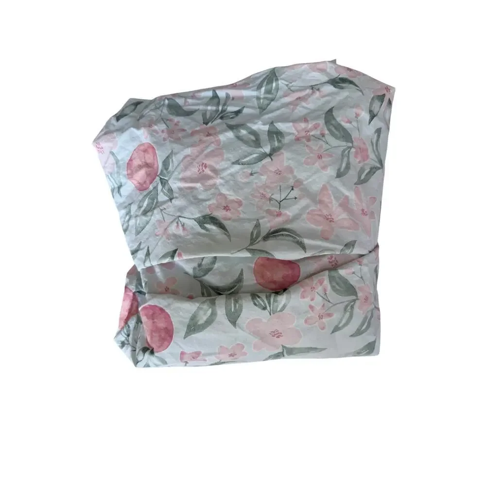 Pottery Barn Kids White Pink  Allover Floral Bassinet Pad Fitted Sheet